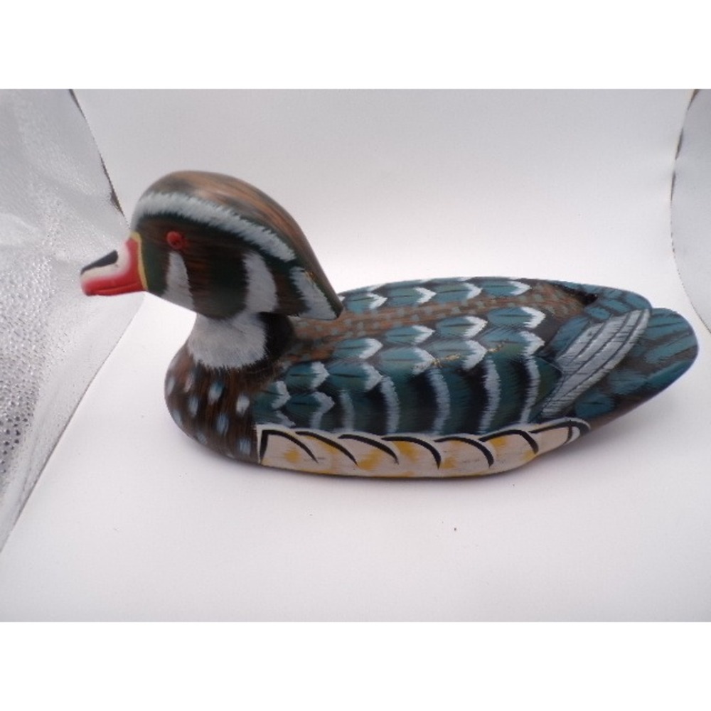 Hand Painted Wooden Duck Decoy‎ Figurine Rustic Home Decor Accent Beautiful